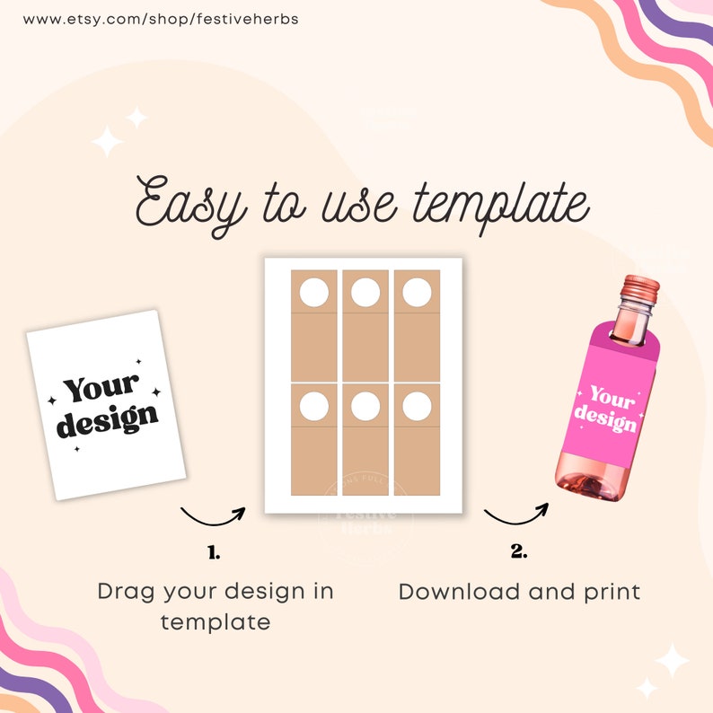 187ml Wine Tag Template, Mini wine bottle tag template, Wine gift tag template, Bottle tags SVG Canva template for wedding baby shower, Wine label template