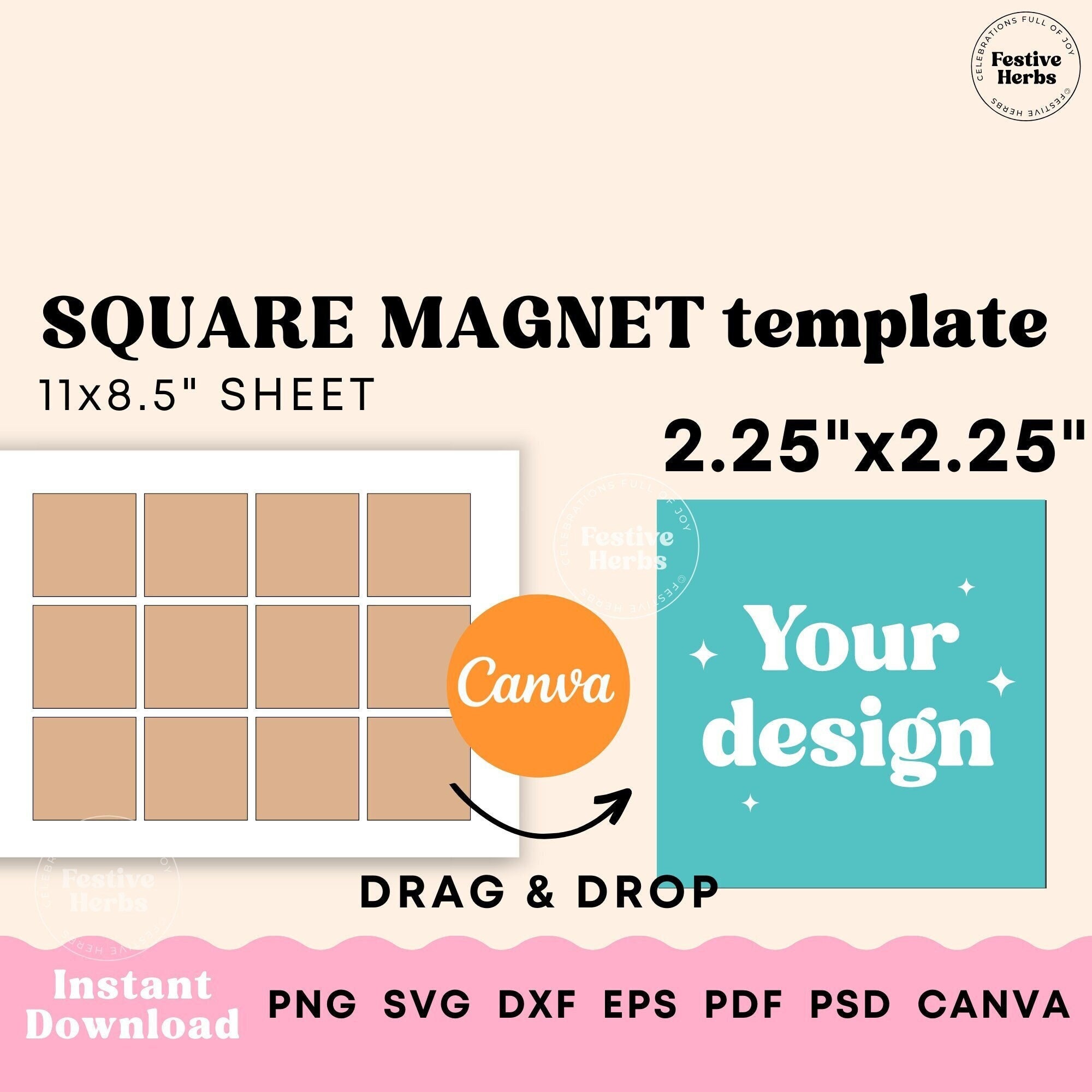 Square 2x2 (50x50mm) Custom Photo Fridge Magnet Button Maker