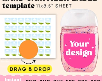 Hand sanitize label template, Hand sanitize label baby shower graduation bridal shower wedding quinceanera, Hand sanitize label sticker