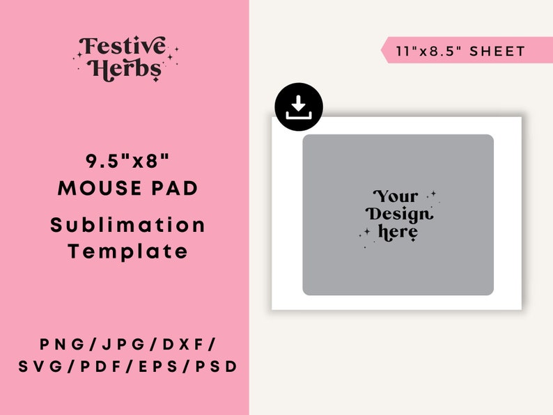 Mouse Pad Template Sublimation Mouse Pad SVG Mouse Pad Etsy