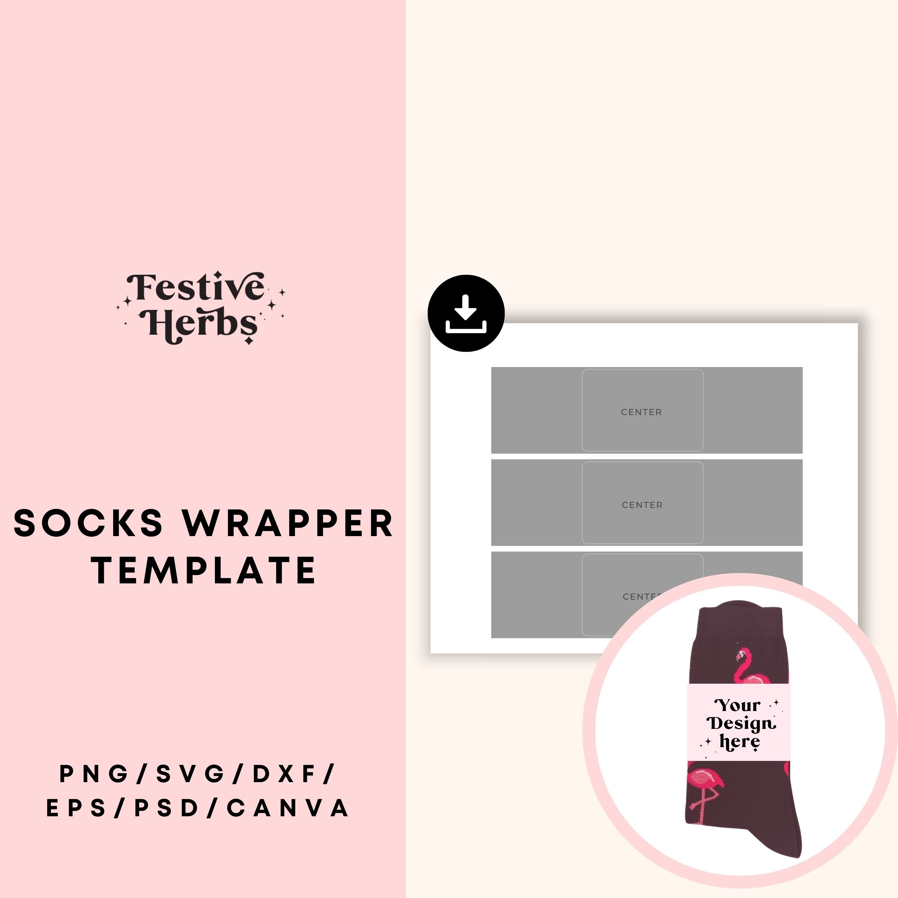 Sock Tag Template Sock Wrapper Template Sock Label Template - Etsy UK