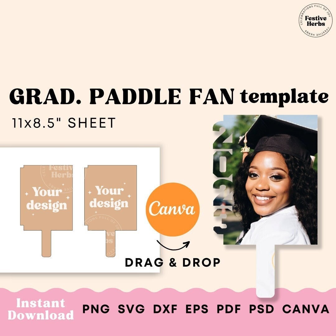 Graduation Fan Template Graduation Paddle Fan Graduation Fan SVG Graduation Fan Template Graduation Paddle Fan Graduation Fan SVG