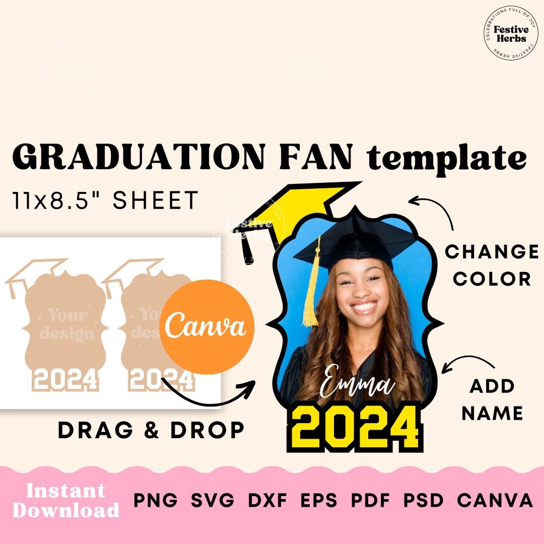 Graduation Fan Template Graduation Paddle Fan Graduation Fan SVG Graduation Fan Template Graduation Paddle Fan Graduation Fan SVG