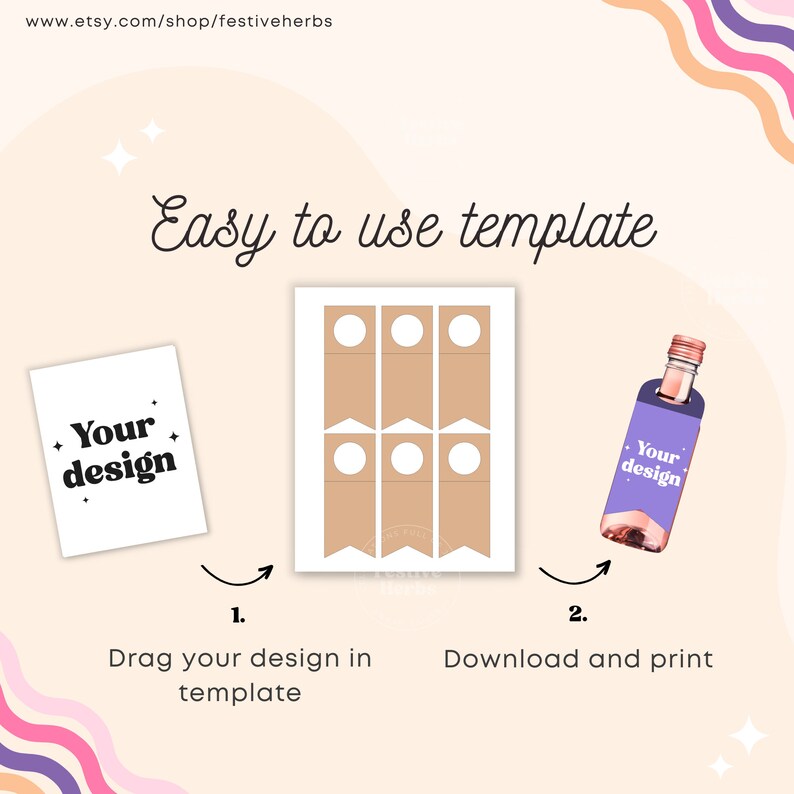 187ml Wine Tag Template, Mini wine bottle tag template, Wine gift tag template SVG Canva, Wine label template for wedding baby shower