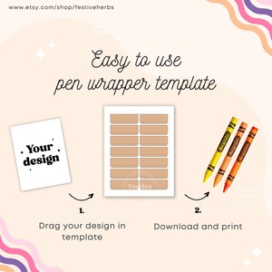 Crayon Label Template, Crayon Wrapper Template, Wax Pen Wrap SVG Crayon ...