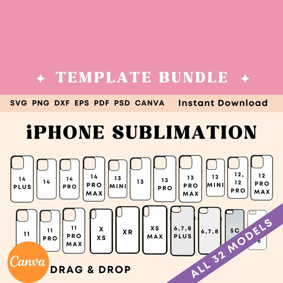 Phone case template for sublimation, Iphone template Bundle, Iphone Sublimation template, Iphone 14 ProMax SVG, iPhone case sublimation Pack