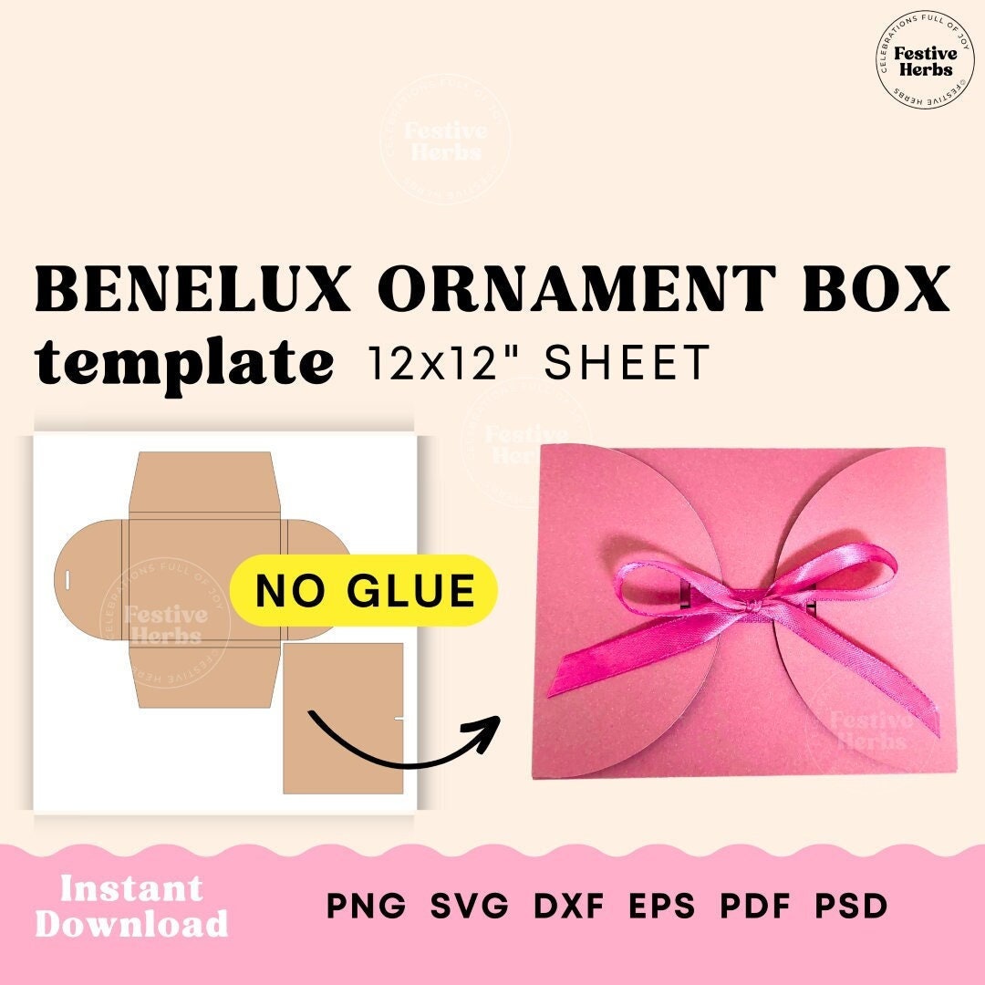 Ornament Box Template Ornament Box SVG No Glue Ornament Box Benelux