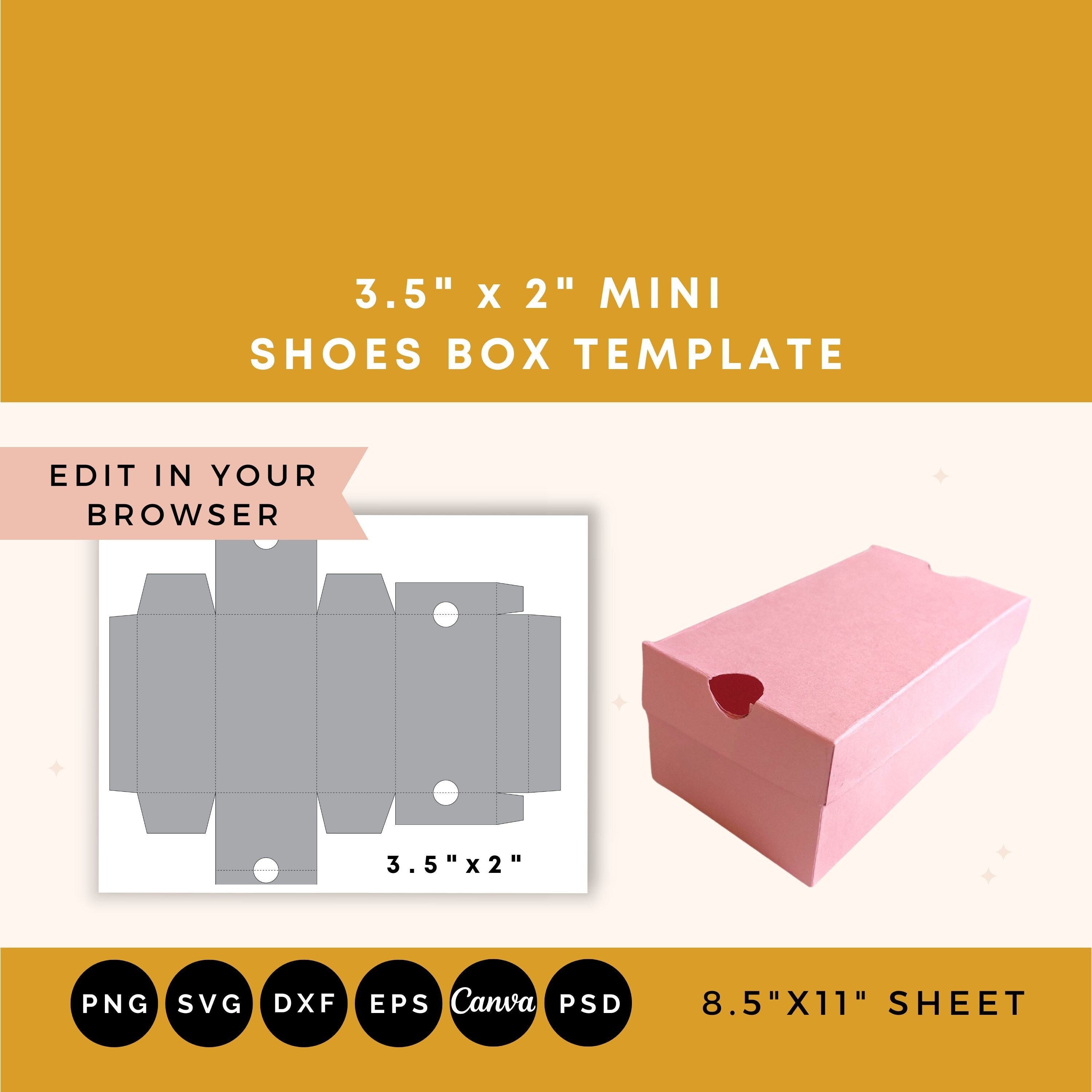 Mini Shoes Box Template Mini Sneaker Box Template Shoe Box Etsy