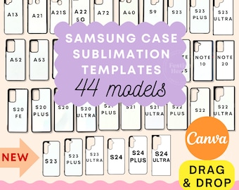 BUNDLE de modèle de coque de téléphone, modèle Samsung, modèle de sublimation Samsung, modèle de coque de téléphone Samsung pour sublimation, Galaxy SVG