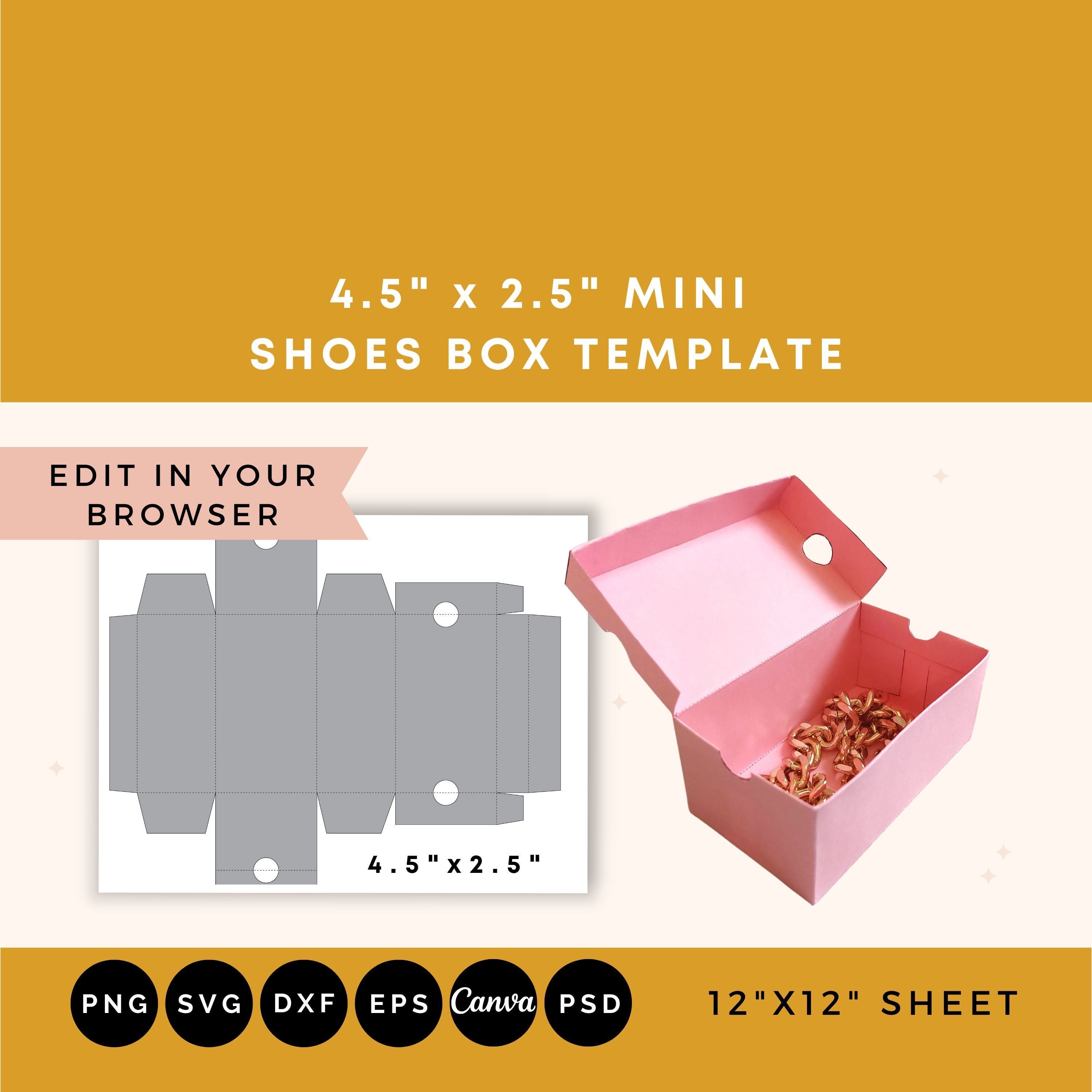 Mini Shoe Box Template SVG Mini Shoe Box Template SVG PNG