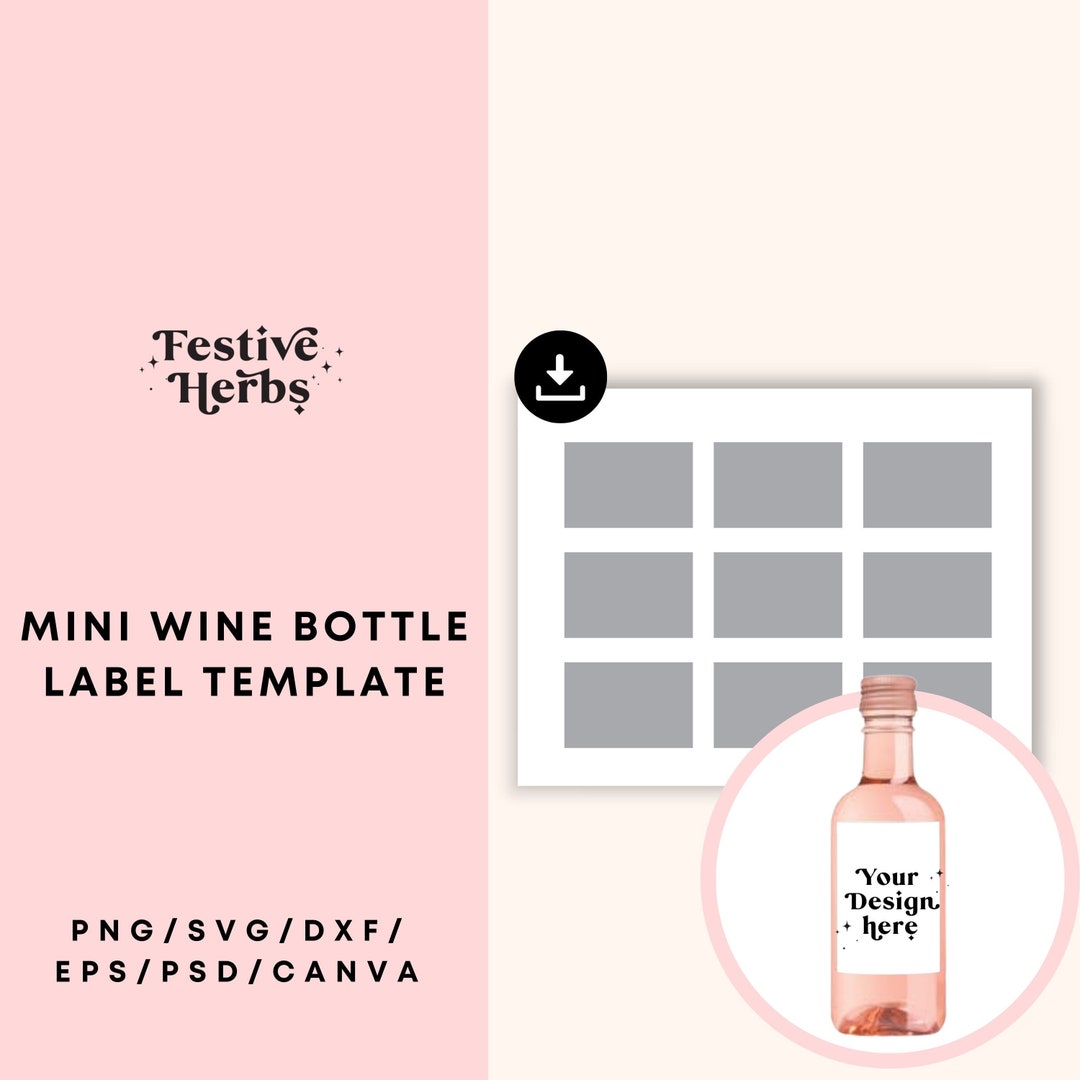 Mini Wine Labels Mini Wine Bottle Label Template, Mini Wine Bottle Labels Svg, Mini Wine ...
