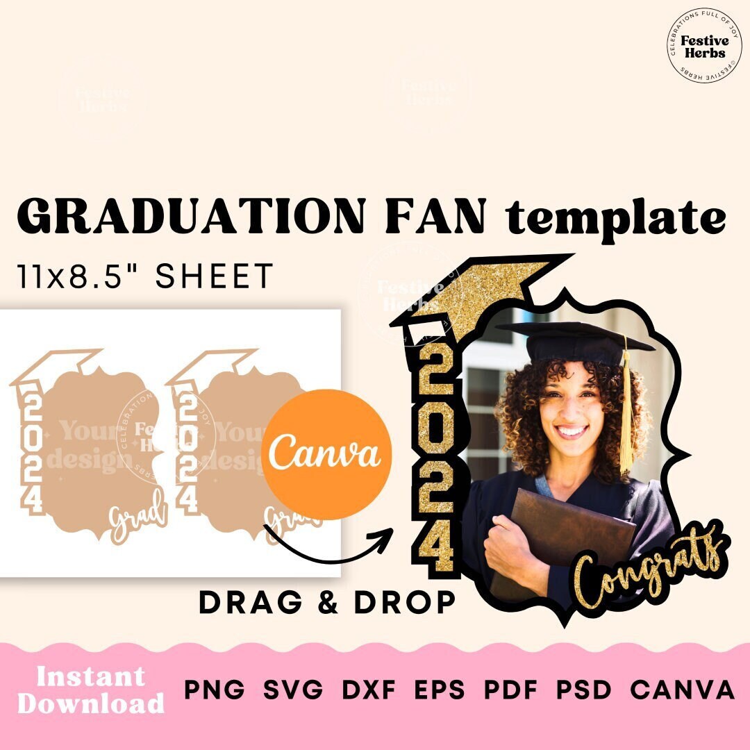 Graduation Fan Template Graduation Paddle Fan Graduation Fan SVG Graduation Fan Template Graduation Paddle Fan Graduation Fan SVG