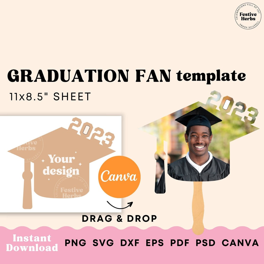Graduation Fan Template Graduation Paddle Fan Graduation Fan SVG Graduation Fan Template Graduation Paddle Fan Graduation Fan SVG