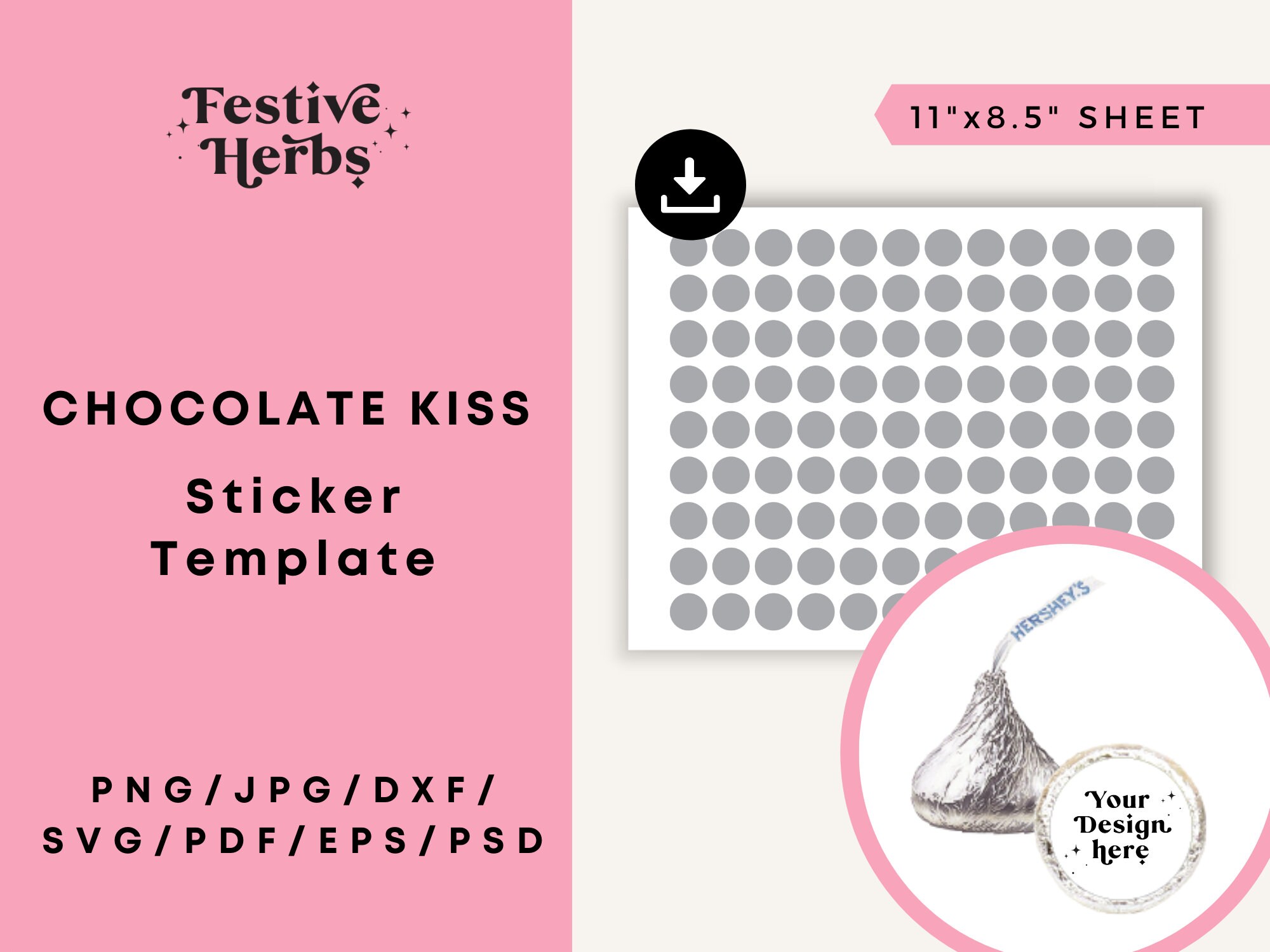 Hershey kiss sticker template