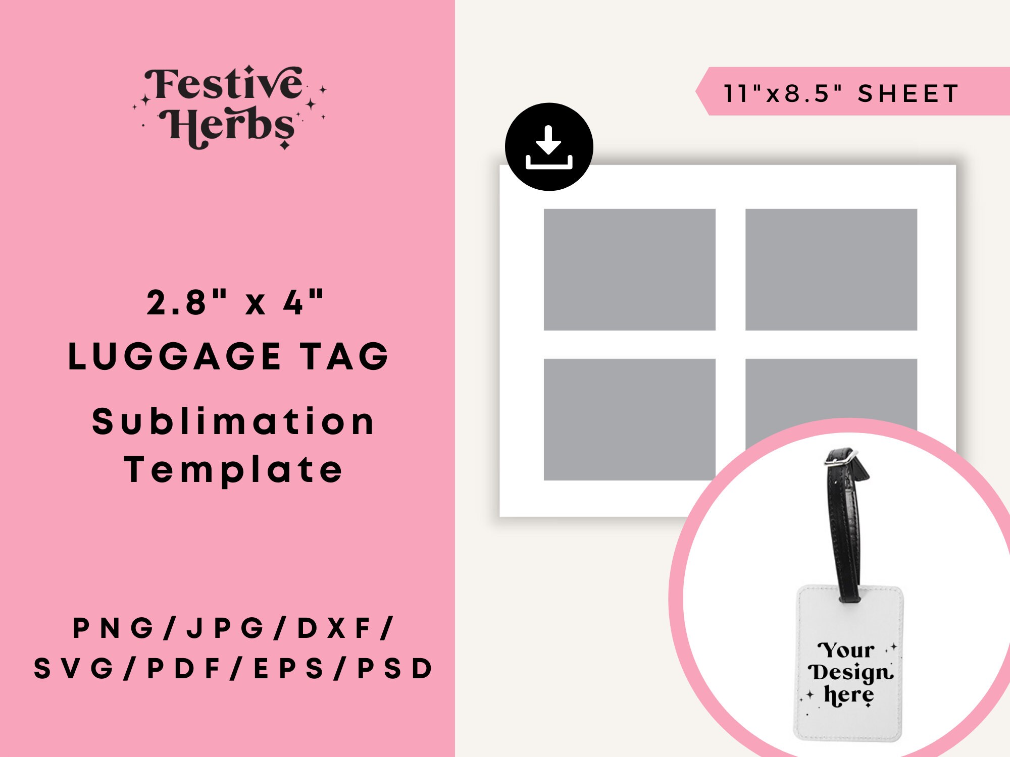 Luggage Tag SVG Luggage Tag Template Luggage Tag Template Etsy