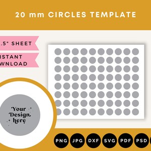 20 Mm Circle Template Stickers Template Circles Template - Etsy