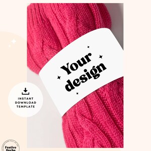 Sock Tag Vorlage, Sock Wrapper Template, Socken Label Vorlage, Socken Blank Label, Party Favor, Hochzeit Groomsmen Geschenk, Sock Tag SVG Bild 3