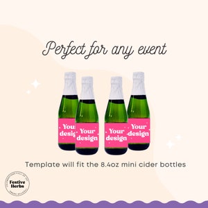 Apple Cider Labels Template Svg, Mini Wine Bottle Label Template Canva ...