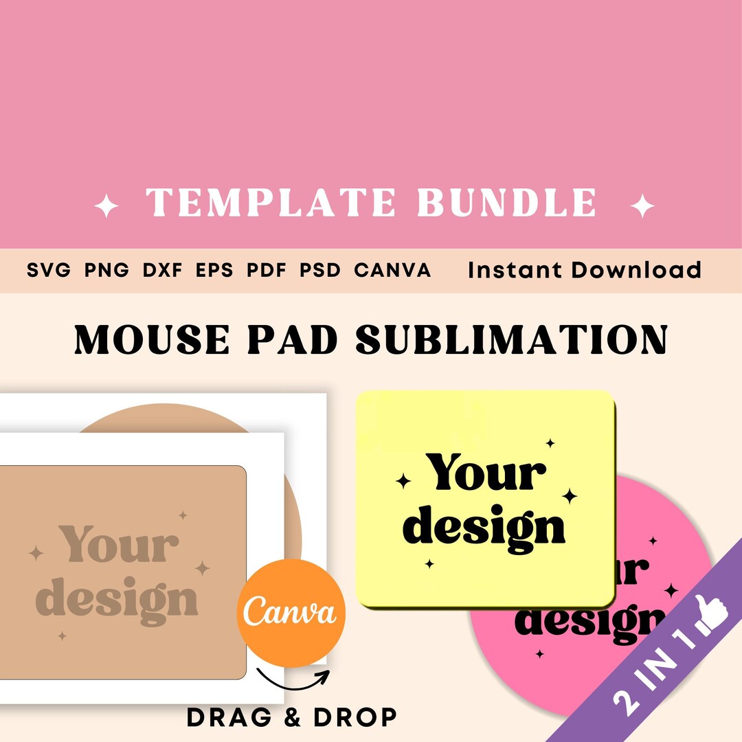 Mouse Pad Template for Sublimation, Mouse Pad SVG, Mouse Pad Personalized, Mouse Pad Sublimation