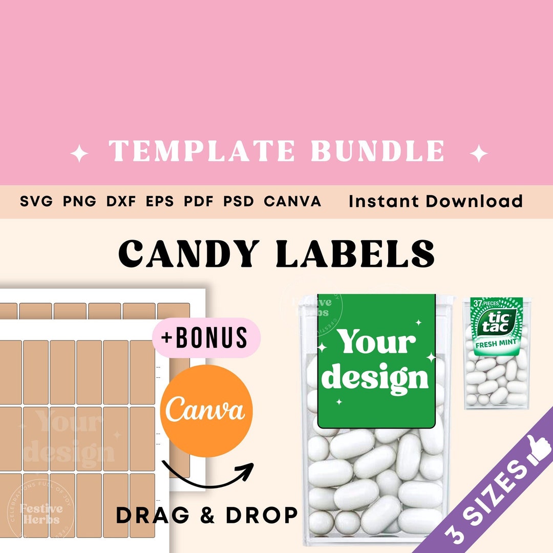 Tic Tac Label Template Label SVG Template Canva Candy Label Etsy Tic Tac Label Template Label SVG Template Canva Candy Label Etsy