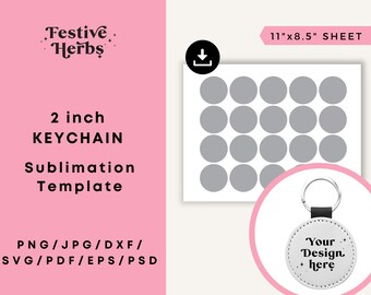 Cirkel sleutelhanger SVG, 2 inch cirkel sleutelhanger sjabloon, sleutelhanger SVG ronde, sublimatie sjabloon, sleutelhanger sjabloon