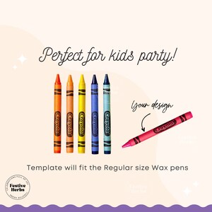 Crayon Label Template, Crayon Wrapper Template, Wax Pen Wrap SVG Crayon ...