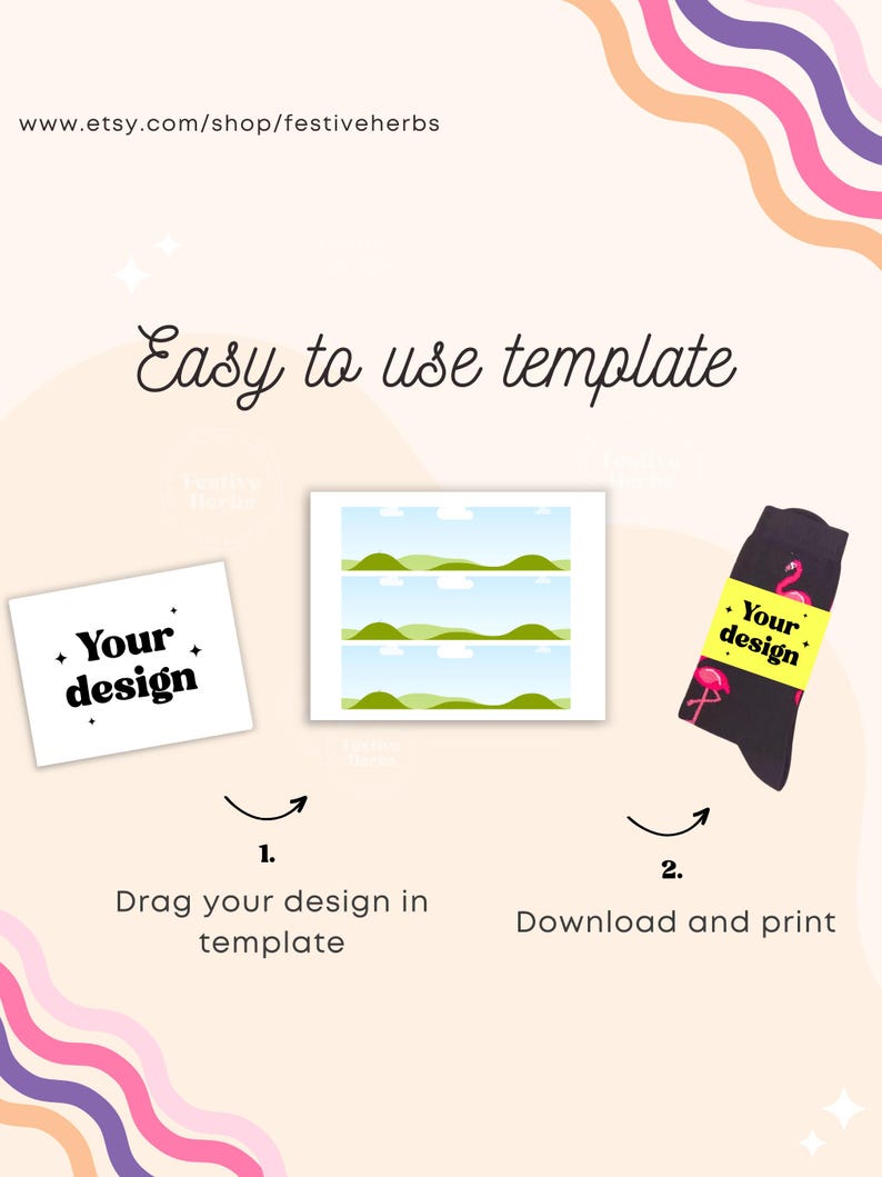 Sock Tag Vorlage, Sock Wrapper Template, Socken Label Vorlage, Socken Blank Label, Party Favor, Hochzeit Groomsmen Geschenk, Sock Tag SVG Bild 2