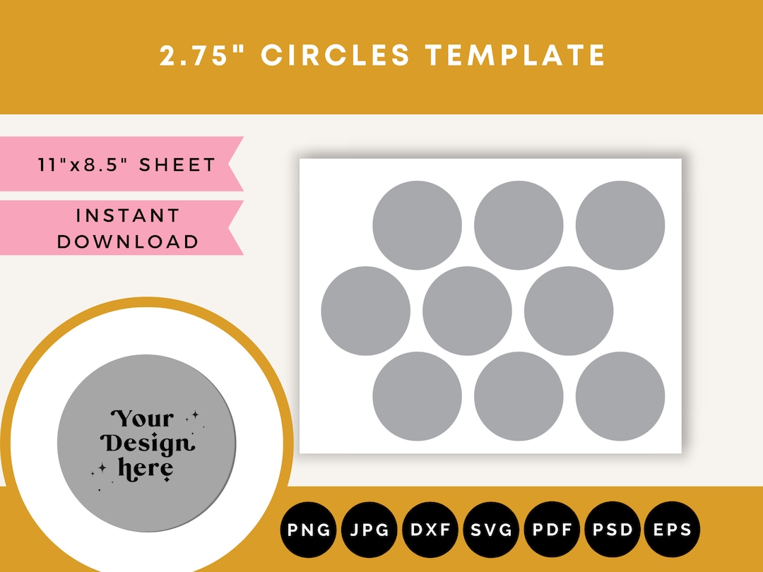 2.75 Inch Circle Template, Circle Template, Circle Collage Sheet ...