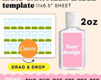 Hand sanitize label template, Hand sanitize label baby shower bridal shower wedding, Hand sanitize label sticker, Hand sanitize template