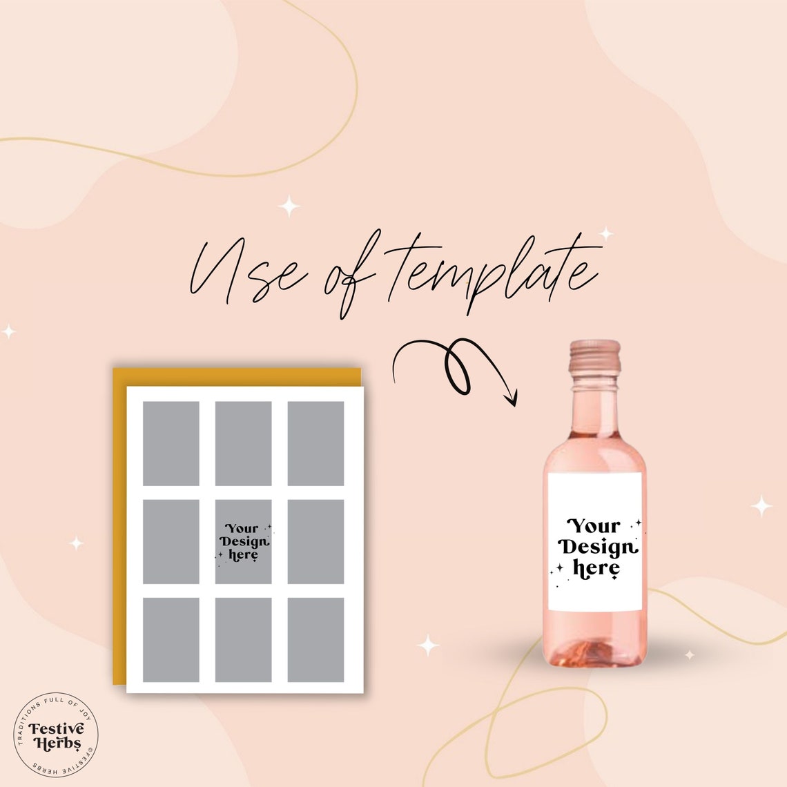 Mini Wine Bottle Label Template Mini Wine Bottle Labels Svg Etsy