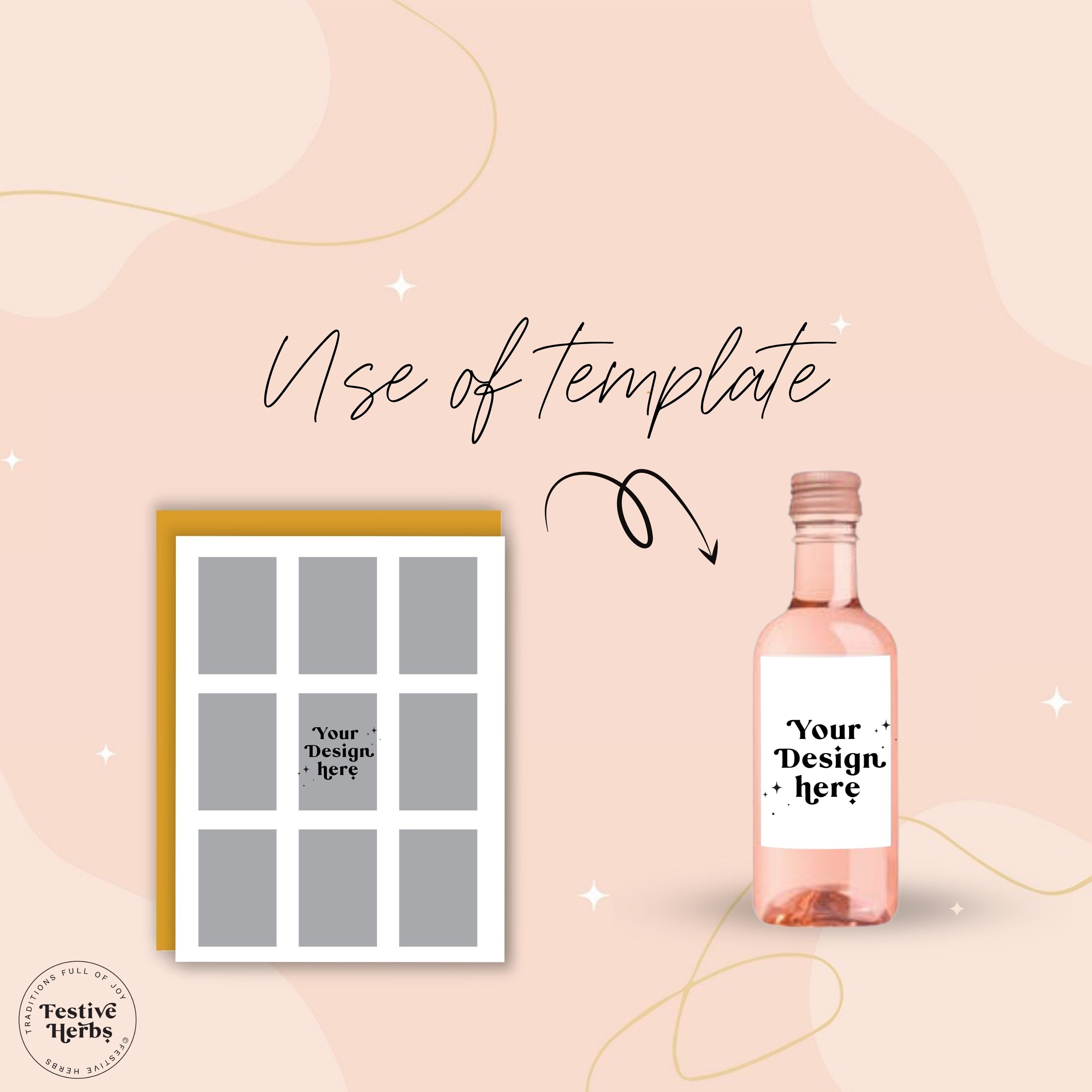 Mini Wine Bottle Label Template Mini Wine Bottle Labels Svg - Etsy