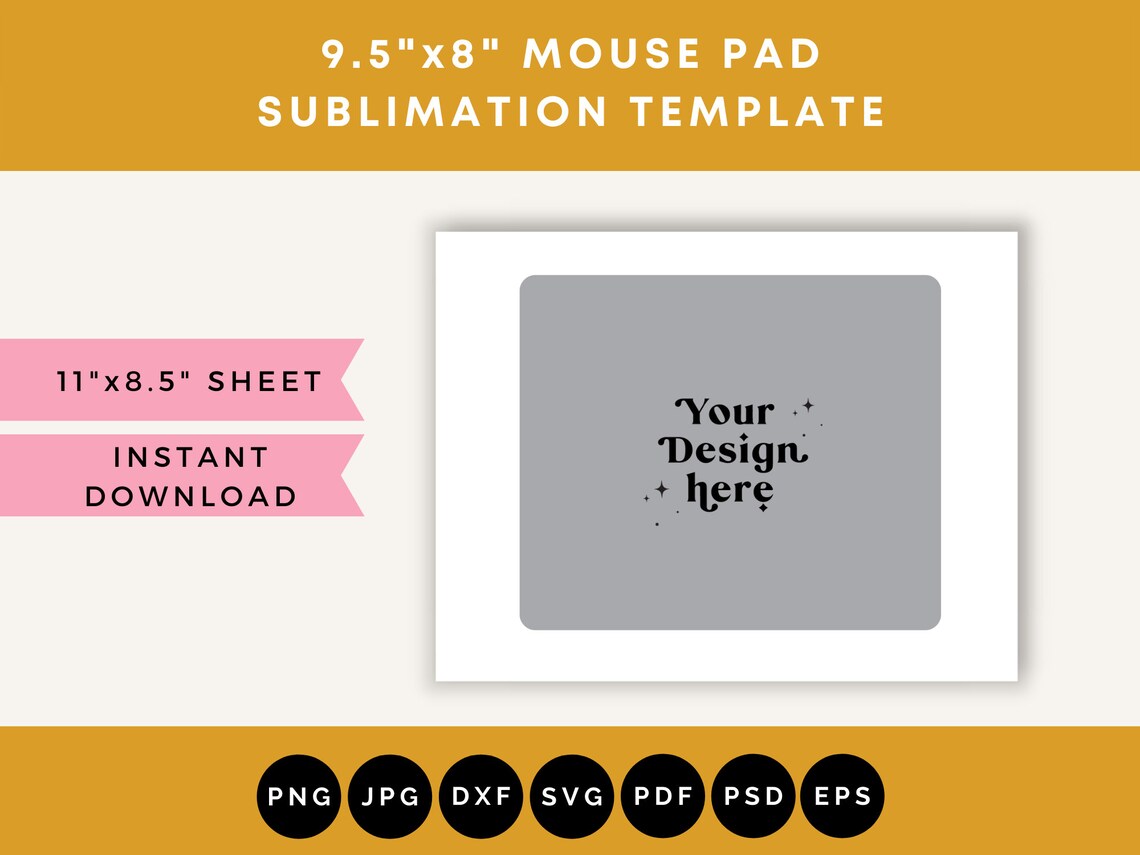 Mouse Pad Template Sublimation Mouse Pad SVG Mouse Pad Etsy