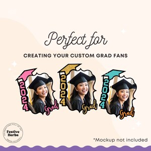 Graduation Paddle Fan, Custom Grad fan, Graduation Fan Template, Graduation Fan SVG, Graduation Cake topper template, Class of 2024 Grad SVG