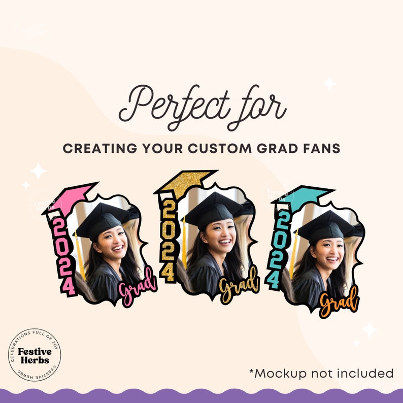 Graduation Paddle Fan, Custom Grad fan, Graduation Fan Template, Graduation Fan SVG, Graduation Cake topper template, Class of 2024 Grad SVG