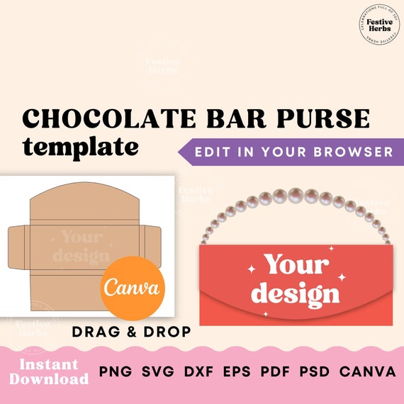 Buy Chocolate Bar Purse Template, Chocolate Wrapper Template Party Favor, Candy  Bar Labels, Chocolate Bar Personalized Template Canva Online in India - Etsy