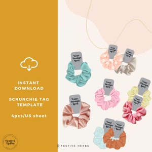 Scrunchie Tag Template Scrunchie Tag Svg Scrunchie Tag - Etsy
