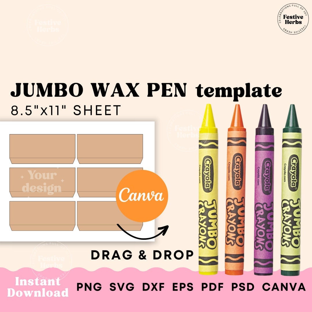 Crayon Wrapper Template, Crayon Label Template, Wax Pen Wrap SVG Crayon Crayon Wrapper Template, Crayon Label Template, Wax Pen Wrap SVG Crayon