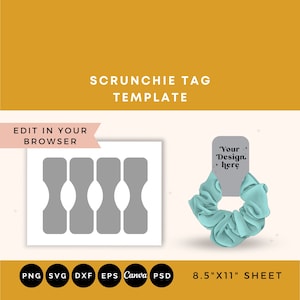 Scrunchie Tag Template Scrunchie Tag Svg Scrunchie Tag - Etsy