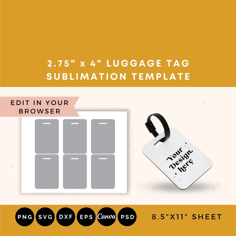 Luggage Tag SVG Luggage Tag Template Luggage Tag Template Etsy