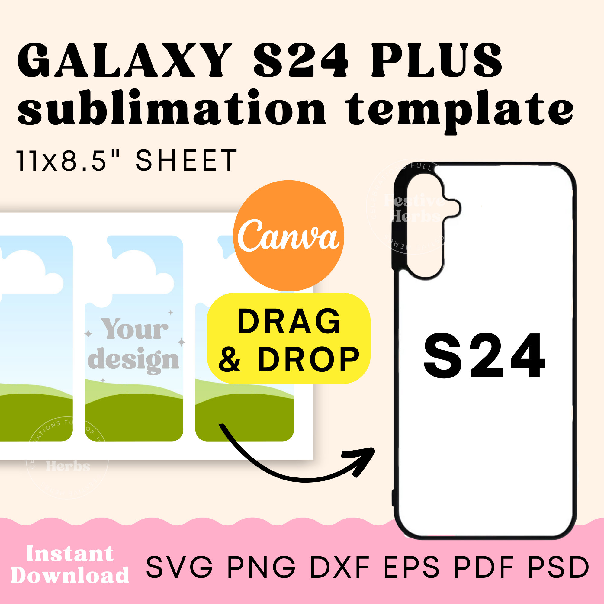 Galaxy A15 Sublimation Template