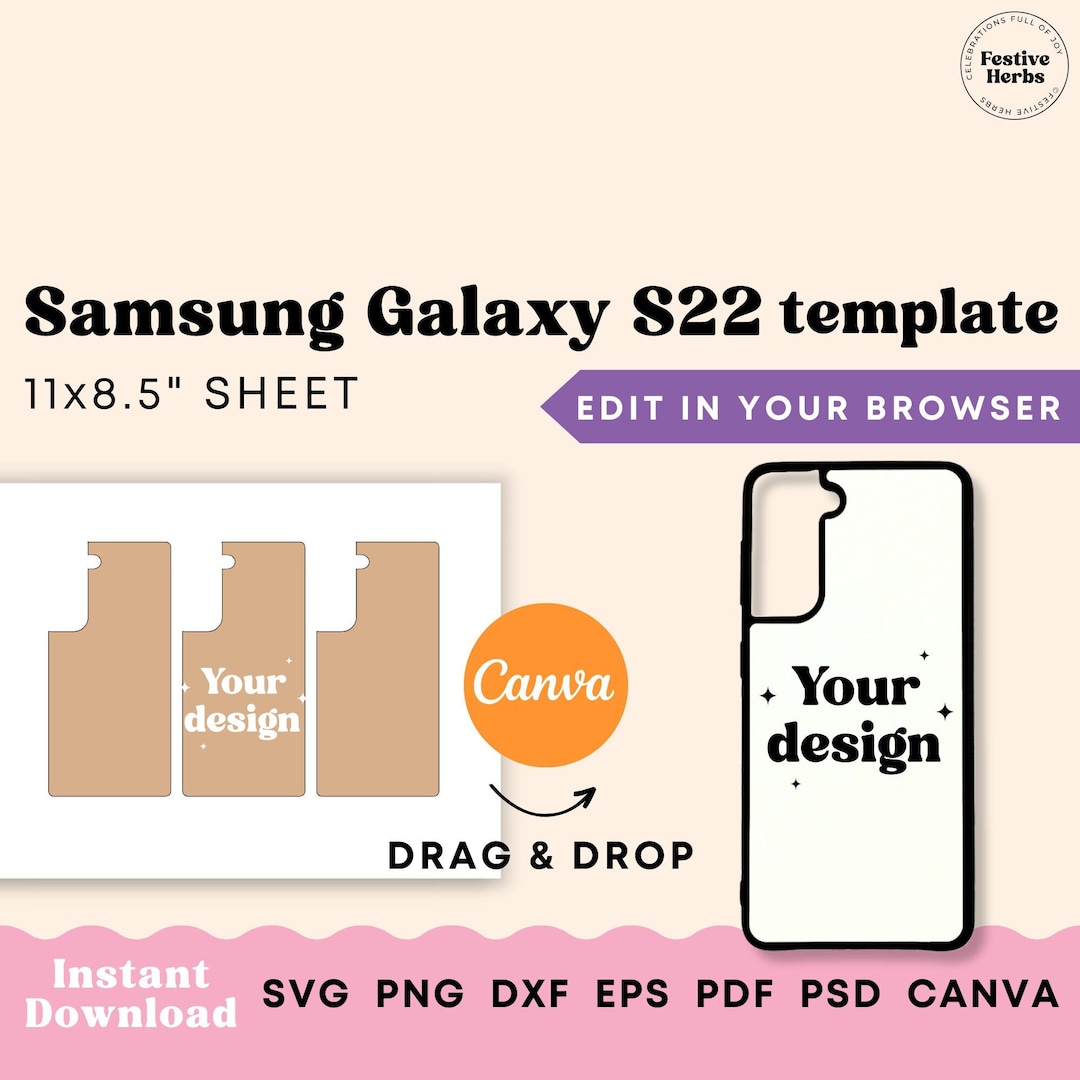 Phone Case Template, Samsung S22 Phone Case Template for Sublimation ...