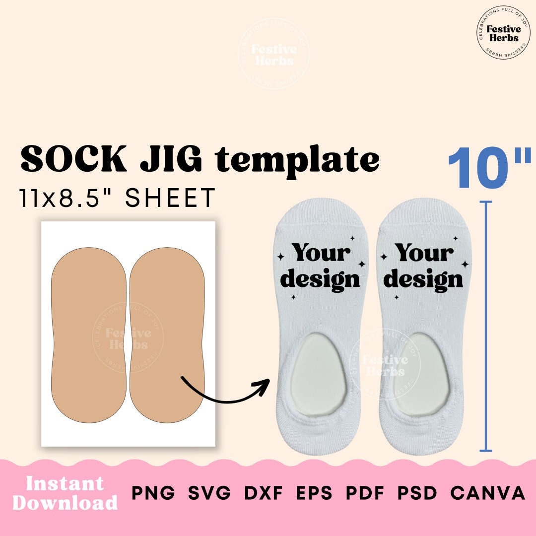 Sock Jig Template, Sock Jig Sublimation, Ankle Sock Insert Template