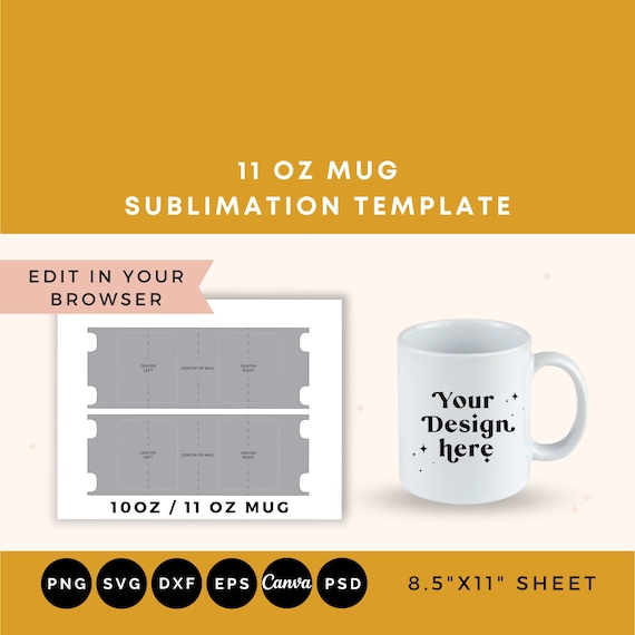11 Oz Mug Sublimation Template, Mug SVG Sublimation, 11oz Mug Full Wrap  Sublimation Templates for Mugs, Template for Sublimation Svg - Etsy