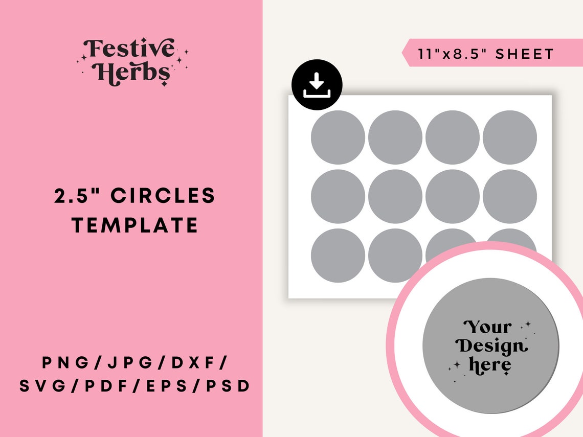 2.5 Inch Circle Template Circle Template Circle Collage - Etsy