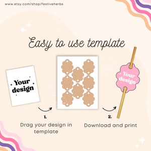 Straw Tag Template, Party Template Canva, Custom Party Decor Party Tags ...