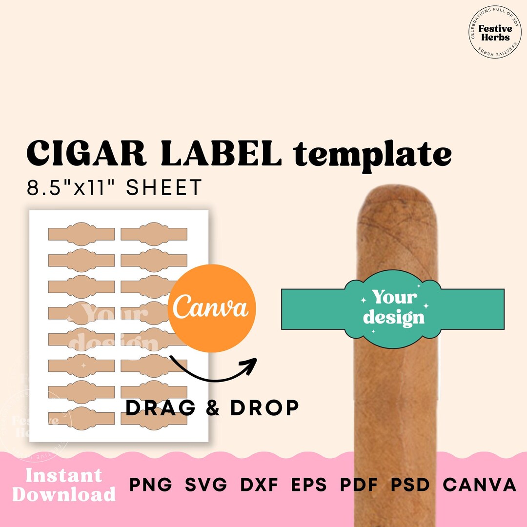 Cigar Wrapper Template Cigar Label Template Cigar Wrapper SVG Cigar Wrapper Template Cigar Label Template Cigar Wrapper SVG