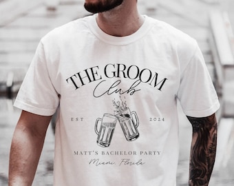 Bachelor Party Shirts, Groomsmen Shirts, Custom Bachelor Club Shirts, Personalized Bachelor Gift, Funny Bachelor Party Tees, Custom Location