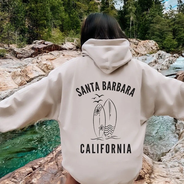 Santa Barbara Hoodie, Ocean Beach Sweatshirt, Surf Hoodie, Summer Hoodie, Trendy Hoodie, Beach Hoodie, Oversized Hoodie, Aesthetic Clothing