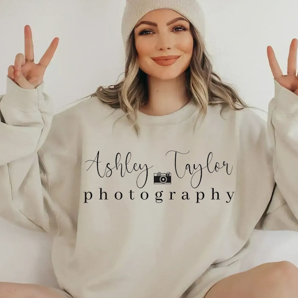 Custom Photographer Sweater Crewneck, Personalized Photography Name Sweatshirt for Studio, Photography Editing Shirt Gift for Photographer