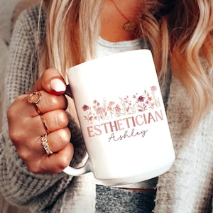 Custom Esthetician Mug, Personalized Mug for Esthetician, Graduation Gift for New Licensed Esthetician, Skin Therapist,Beautician